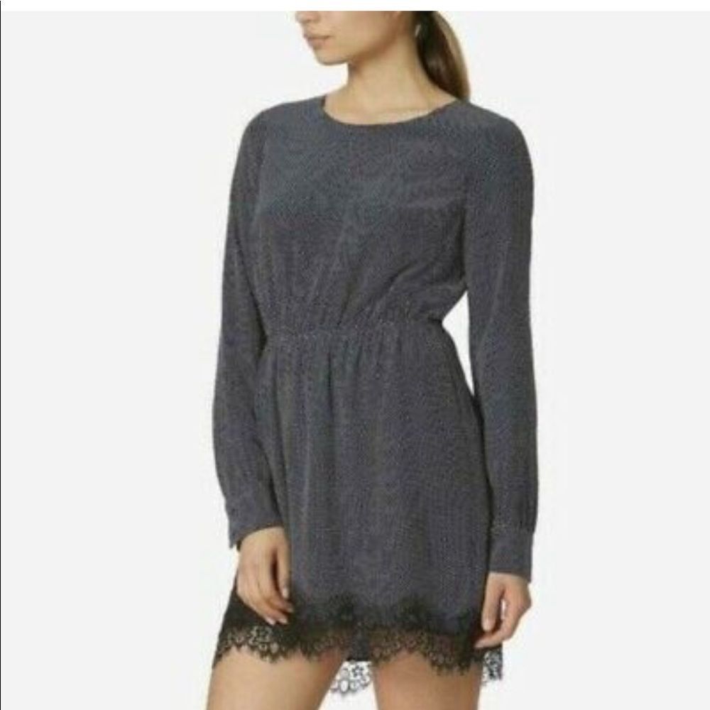 Anthropologie Avec Les Filles Navy Polka Dot Long Sleeve Cocktail Dress XS NEW